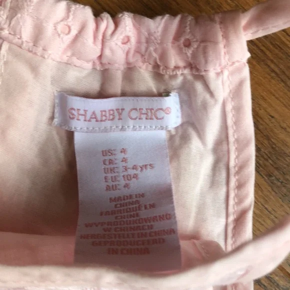 Shabby Chic Pink eyelet lined dress size 4 - Picture 3 of 4